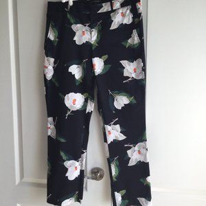 Banana Republic Navy Floral Straight Leg Pants